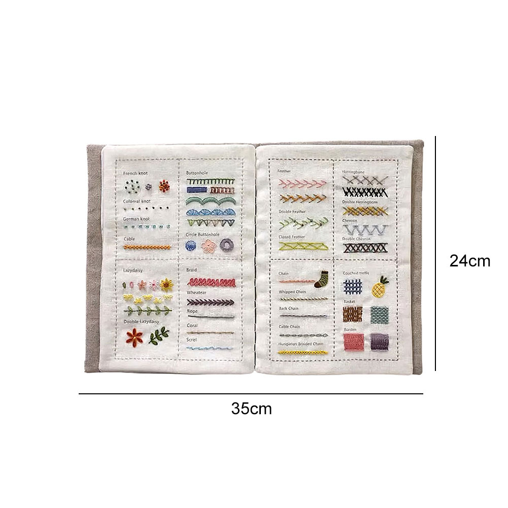 Embroidery Guide Book - หนังสือเย็บ DIY หนังสือเย็บแฮนด์เมด คู่มือที่ครอบคลุมในการเย็บปักถักร้อย หนังสือคำแนะนำสำหรับชุดเย็บผ้า DIY