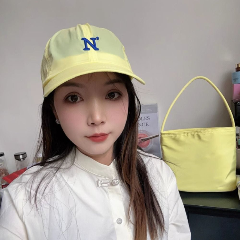 Embroidery Letter N - หมวกเบสบอลปักตัวอักษร N แห้งเร็ว สีสันสดใส บางพิเศษ สำหรับผู้ชาย