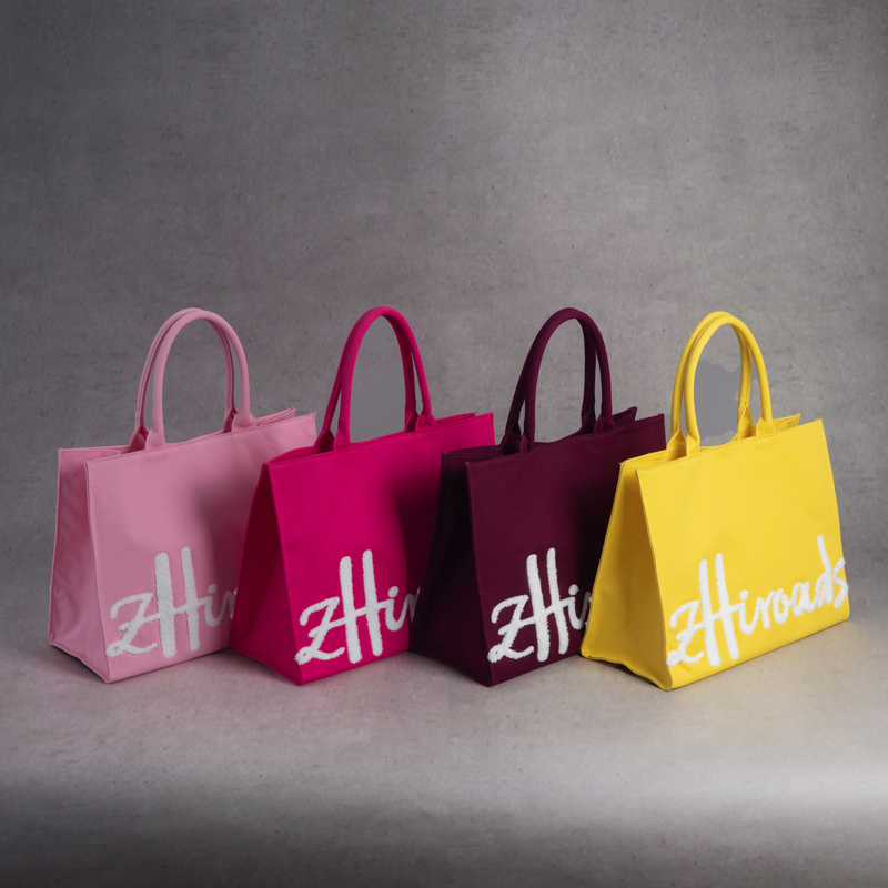 Embroidery Towel - กระเป๋าผ้าฝ้ายรีไซเคิลแบรนด์ดัง กระเป๋าถือผ้าแคนวาสเป็นมิตรกับสิ่งแวดล้อม พร้อมโลโก้ปักลายผ้าขนหนู กระเป๋าช้อปปิ้งขนาดเล็กสุดหรู