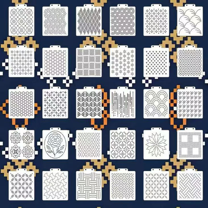 Embroidery And Quilting - ชุดลายฉลุซาชิโก 30 ชิ้น, แม่แบบลายปักเรขาคณิตพลาสติก, เครื่องมือวาดภาพแบบใช้ซ้ำได้สำหรับการเย็บผ้าและงานควิลท์ 12x13