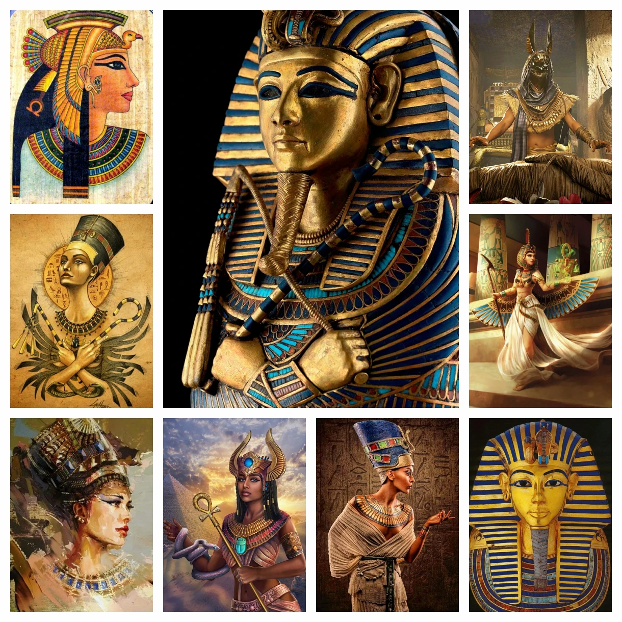 5D DIY ภาพวาดเพชรอียิปต์โบราณเ - Embroidery In Egypt บทวิจารณ์และราคา