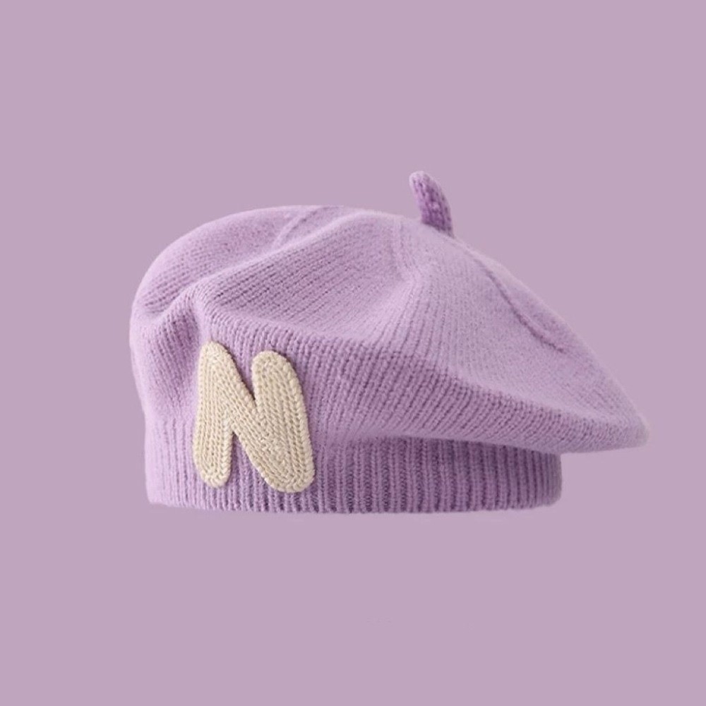 หมวกเบเร่ต์เด็กเล็กปักลายตัวอั - Embroidery Letter N บทวิจารณ์และราคา