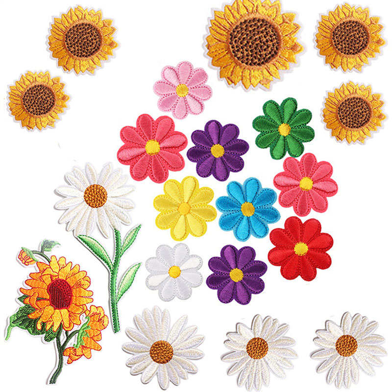 2-10Pcs ดอกไม้เหล็กบนแพทช์น่าร - Embroidery Daisy Flower บทวิจารณ์และราคา