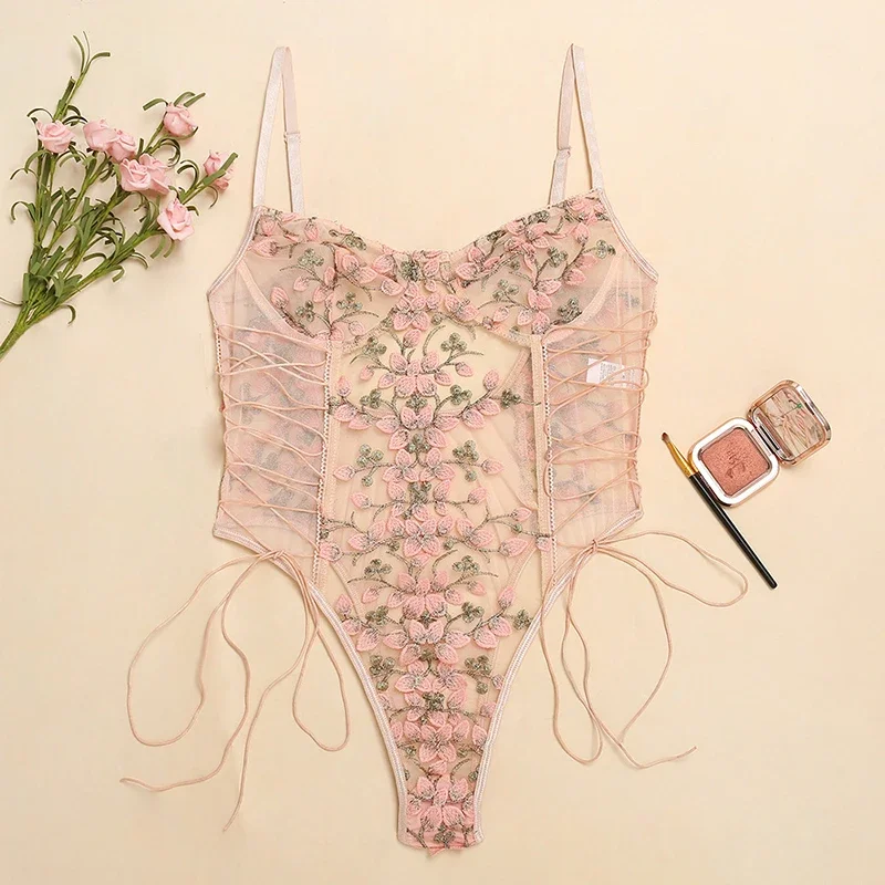 ชุดบอดี้สูทเซ็กซี่สำหรับผู้หญิ - Embroidery Print บทวิจารณ์และราคา