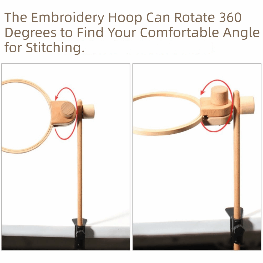 ขาตั้งวงแหวนปักผ้าไม้บีช หมุนไ - Embroidery Zone บทวิจารณ์และราคา