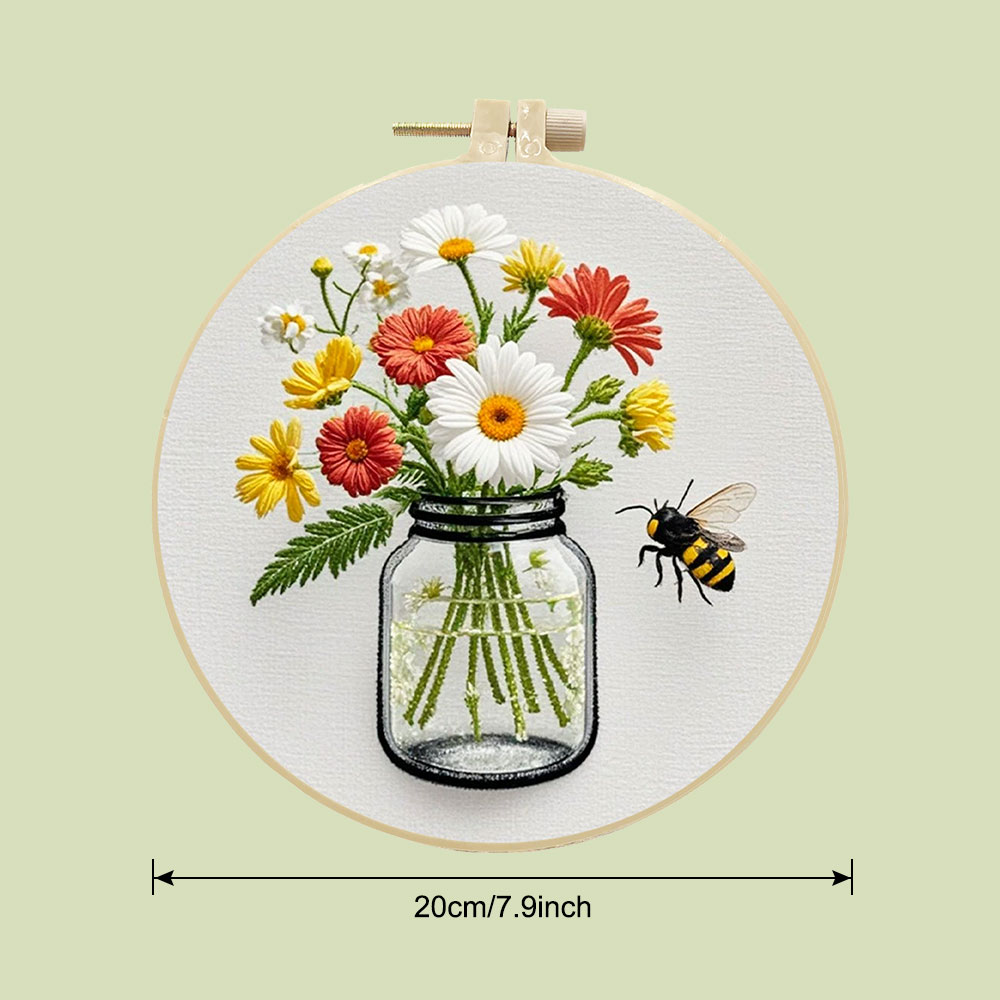 ชุดปักผ้า DIY ลายดอกเดซี่ 1 ชุ - Embroidery Daisy Flower บทวิจารณ์และราคา