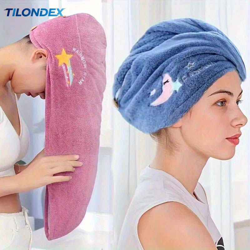 ผ้าโพกผมซับน้ำเร็วสำหรับผู้หญิ - Embroidery Towel บทวิจารณ์และราคา
