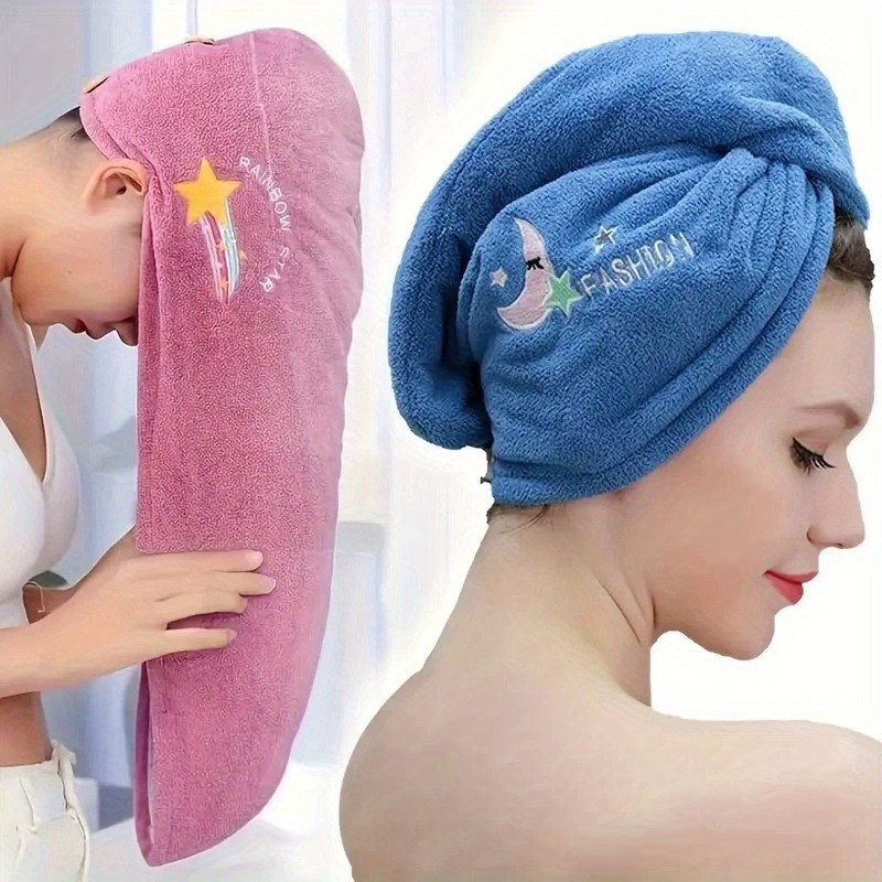 ผ้าโพกผมซับน้ำเร็วสำหรับผู้หญิ - Embroidery Towel บทวิจารณ์และราคา