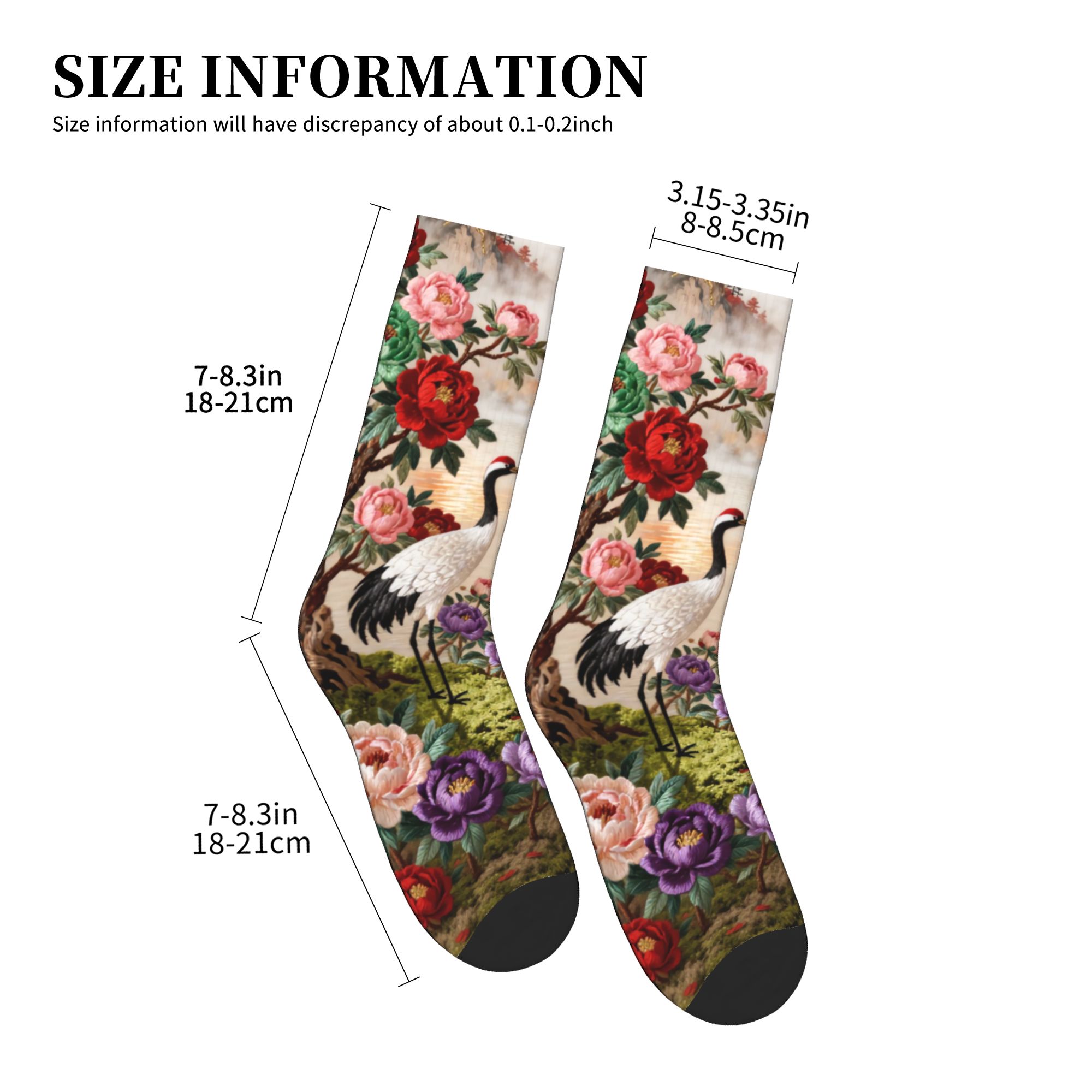 ถุงเท้าลายปักลายกุหลาบสี่ดอก ย - Embroidery Print บทวิจารณ์และราคา