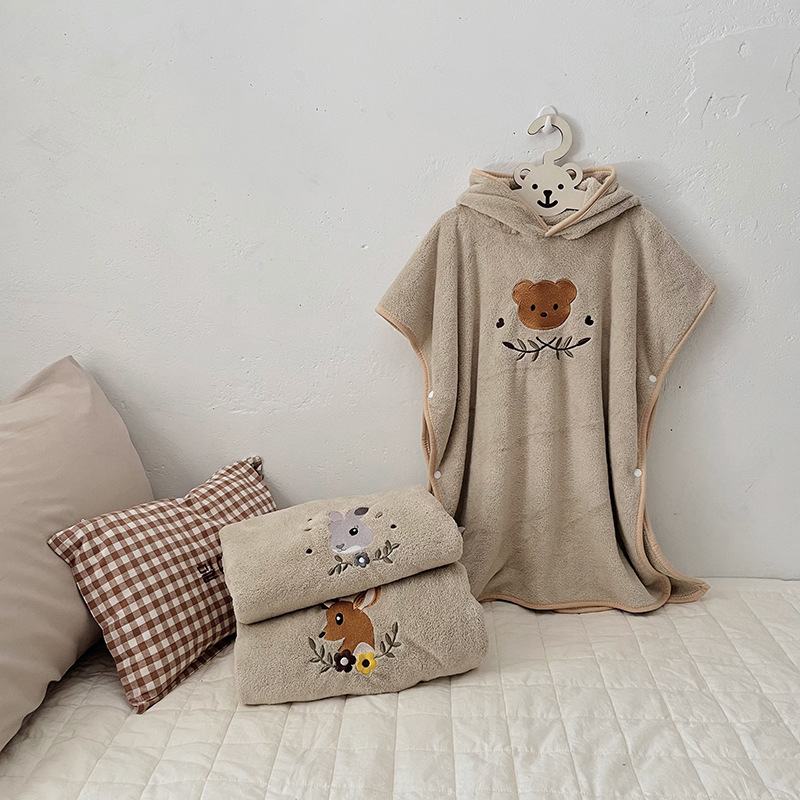 เด็กขนแกะปะการังเสื้อคลุมเสื้อ - Embroidery Towel บทวิจารณ์และราคา