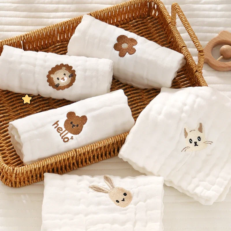ผ้าเช็ดตัวเด็ก 6 ชั้นผ้าฝ้ายเย - Embroidery Towel บทวิจารณ์และราคา