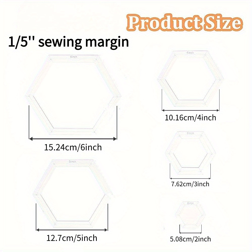 แม่แบบเย็บผ้ารูปหกเหลี่ยม 5 ชิ - Embroidery And Quilting บทวิจารณ์และราคา