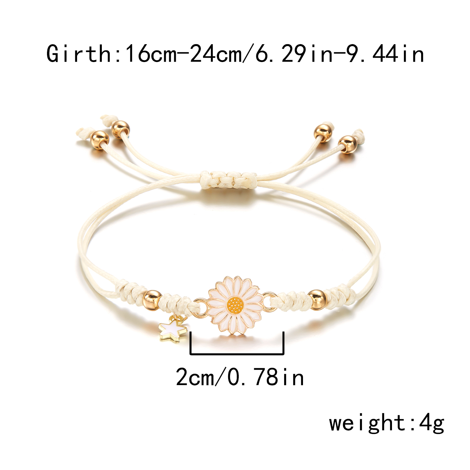 สร้อยข้อมือรูปดอกทานตะวันนำโชค - Embroidery Daisy Flower บทวิจารณ์และราคา