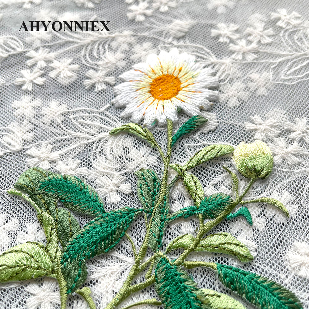 1 ชิ้นเหล็กบนแพทช์เย็บปักถักร้ - Embroidery Daisy Flower บทวิจารณ์และราคา