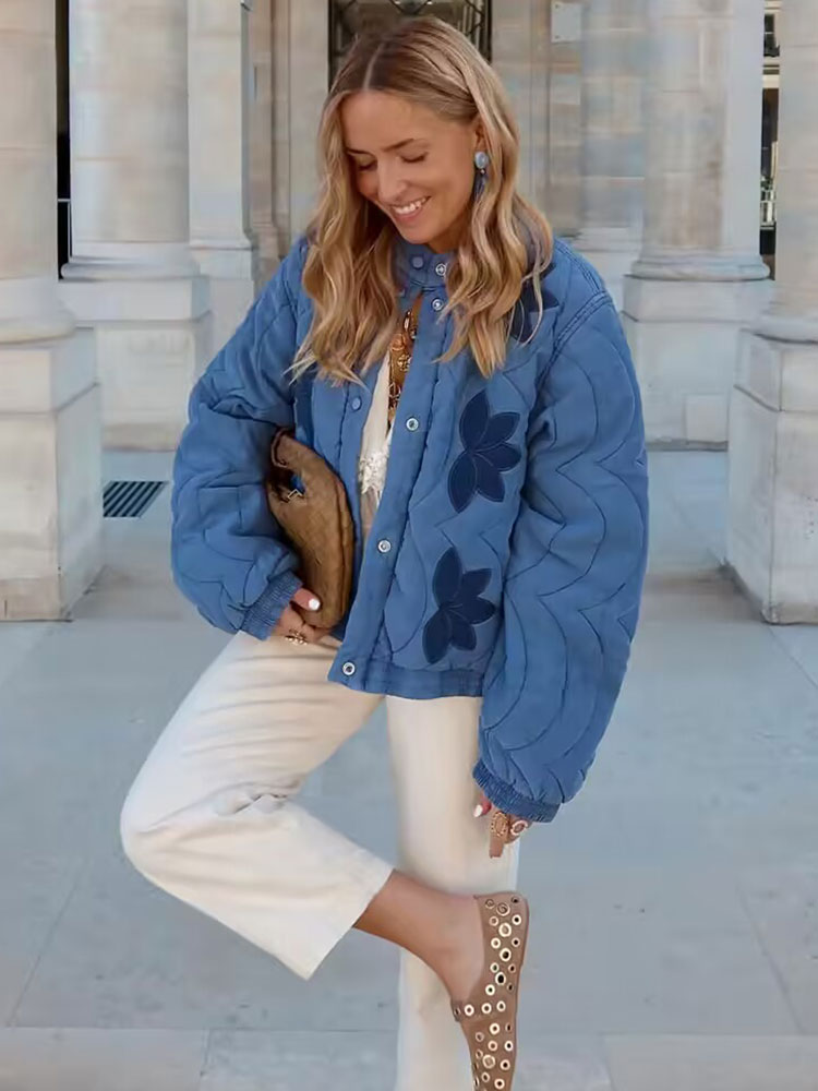 เสื้อโค้ทผู้หญิงแบบควิลท์ ลายป - Embroidery And Quilting บทวิจารณ์และราคา