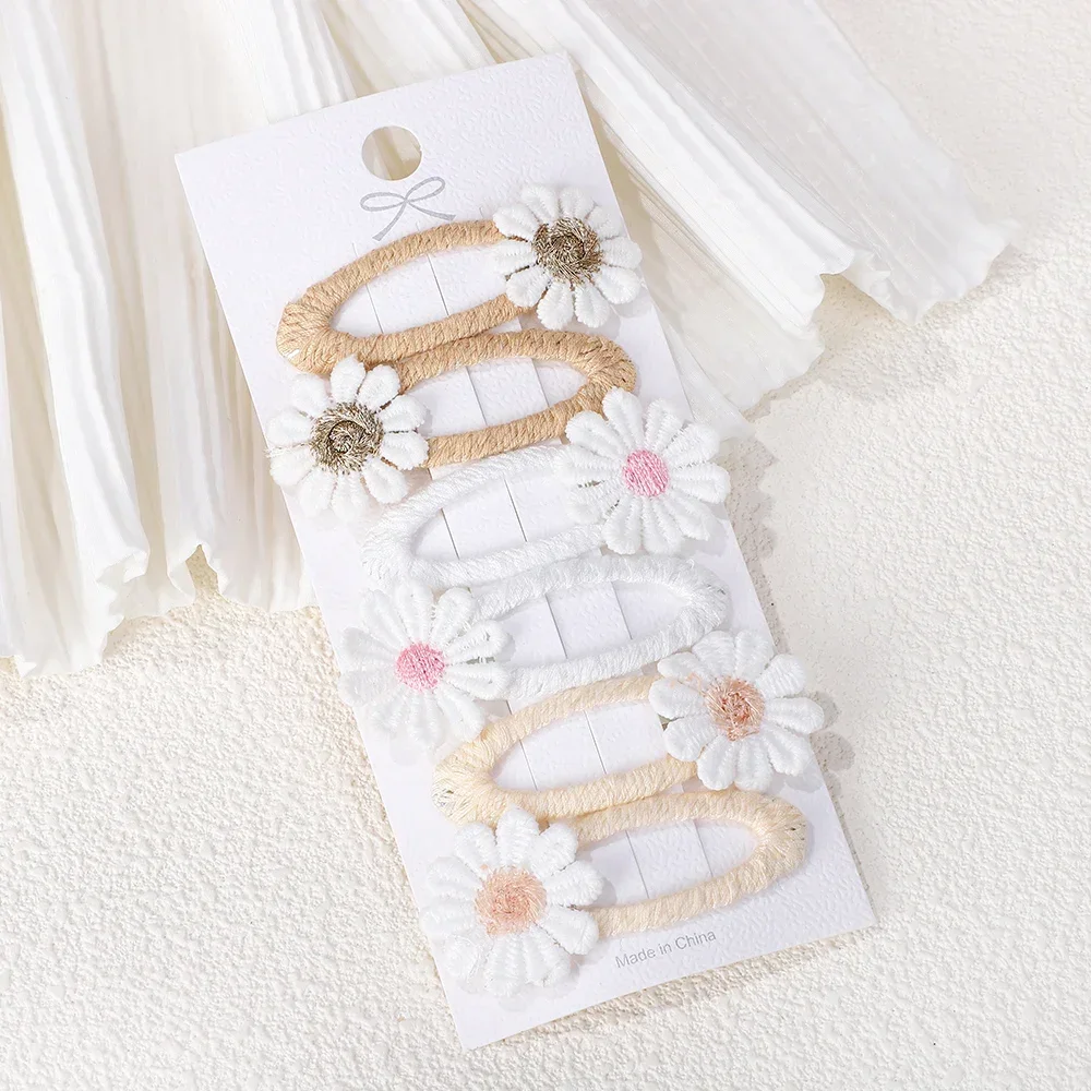 6PCS น่ารัก Daisy ดอกไม้ผมคลิป - Embroidery Daisy Flower บทวิจารณ์และราคา