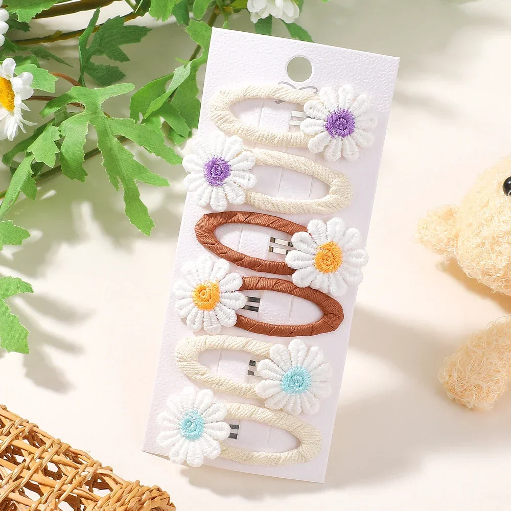 6PCS น่ารัก Daisy ดอกไม้ผมคลิป - Embroidery Daisy Flower บทวิจารณ์และราคา