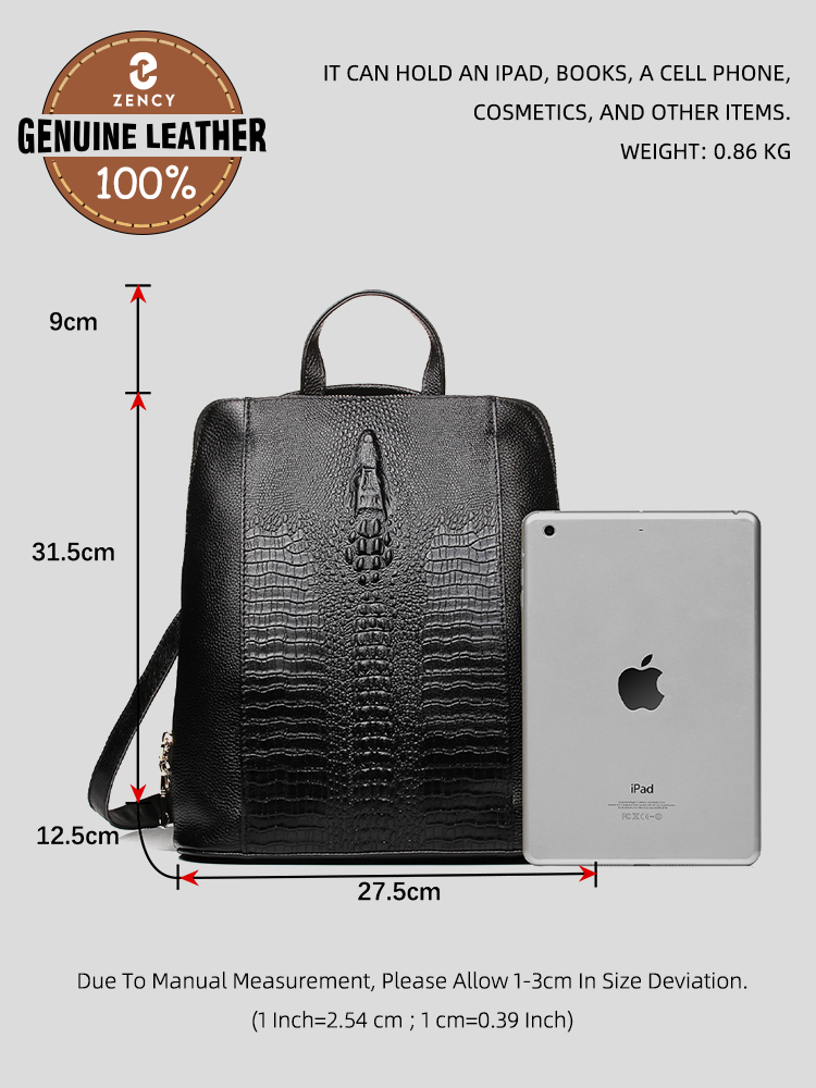 กระเป๋าเป้สะพายหลังหนังจระเข้ส - Embroidery On Leather บทวิจารณ์และราคา