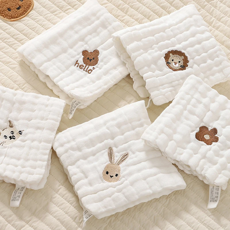 2/3/5pcs ผ้าเช็ดตัวเด็กเด็กวัย - Embroidery Towel บทวิจารณ์และราคา