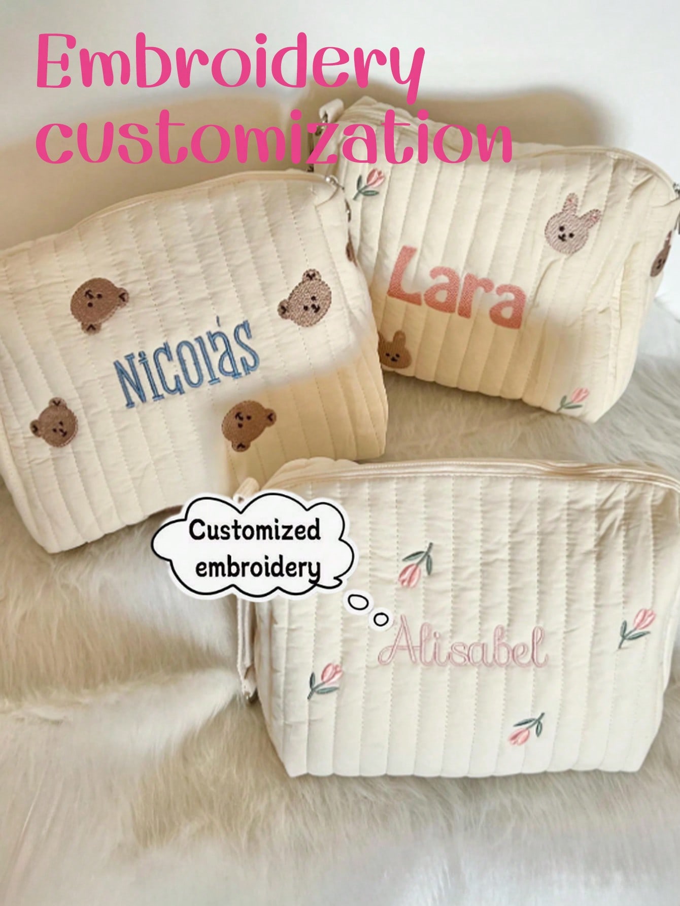 กระเป๋าผ้าอ้อมเด็กปักชื่อตามสั - Embroidery And Quilting บทวิจารณ์และราคา